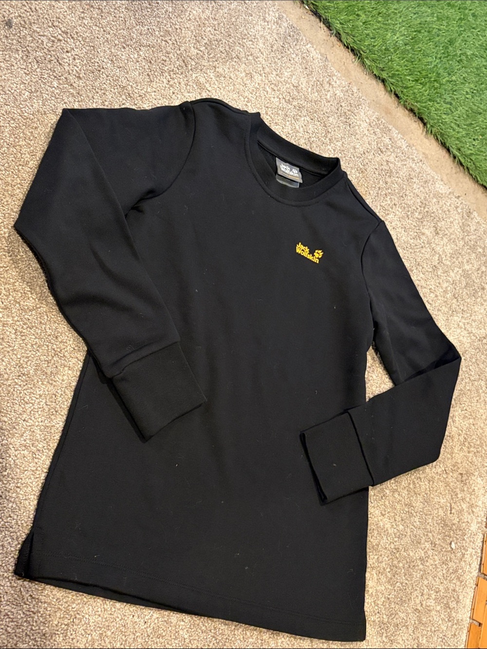 Jack Wolfskin Kids Black Sweatshirt with Yellow Logo
